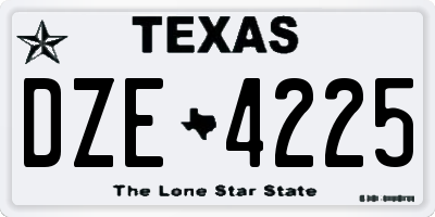 TX license plate DZE4225