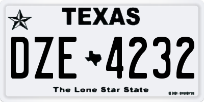 TX license plate DZE4232