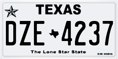TX license plate DZE4237
