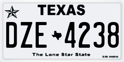 TX license plate DZE4238