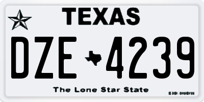 TX license plate DZE4239