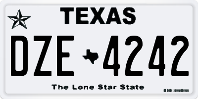 TX license plate DZE4242