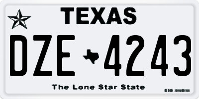 TX license plate DZE4243