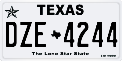 TX license plate DZE4244