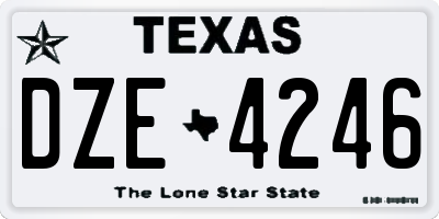 TX license plate DZE4246