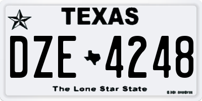 TX license plate DZE4248