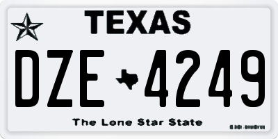 TX license plate DZE4249