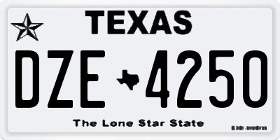 TX license plate DZE4250