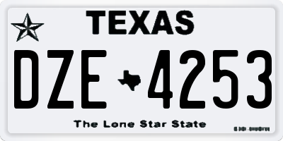 TX license plate DZE4253