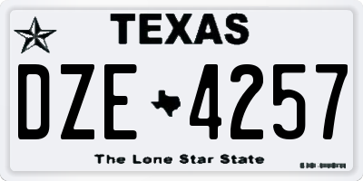 TX license plate DZE4257
