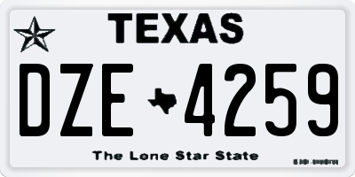 TX license plate DZE4259