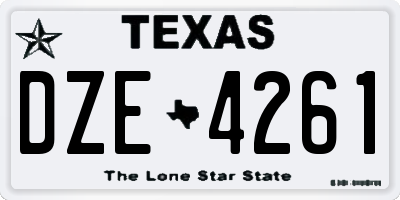 TX license plate DZE4261