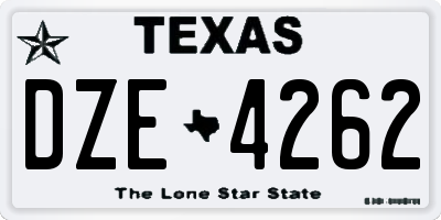 TX license plate DZE4262
