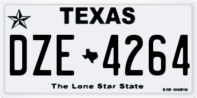 TX license plate DZE4264