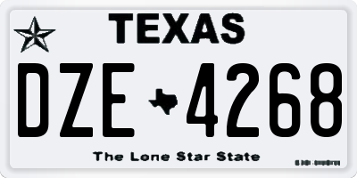 TX license plate DZE4268