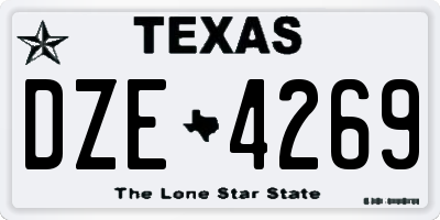 TX license plate DZE4269