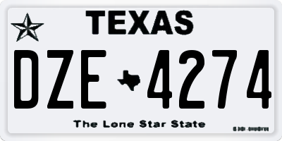 TX license plate DZE4274