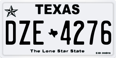 TX license plate DZE4276