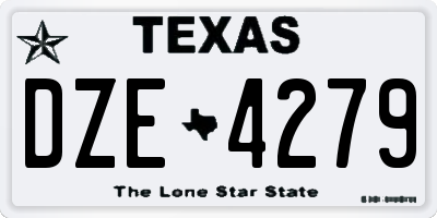TX license plate DZE4279