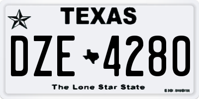TX license plate DZE4280
