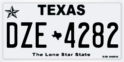 TX license plate DZE4282