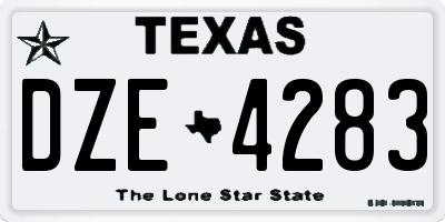 TX license plate DZE4283