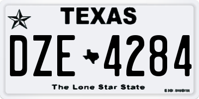 TX license plate DZE4284