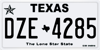 TX license plate DZE4285