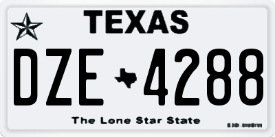 TX license plate DZE4288