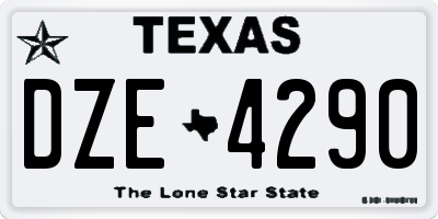 TX license plate DZE4290