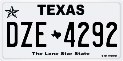 TX license plate DZE4292