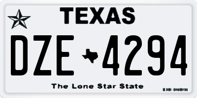 TX license plate DZE4294