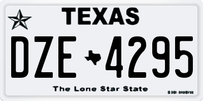 TX license plate DZE4295