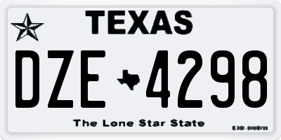 TX license plate DZE4298