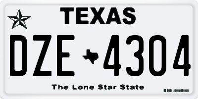 TX license plate DZE4304