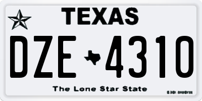 TX license plate DZE4310