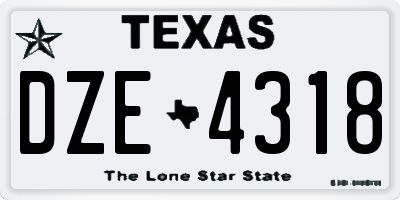 TX license plate DZE4318