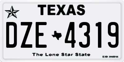 TX license plate DZE4319