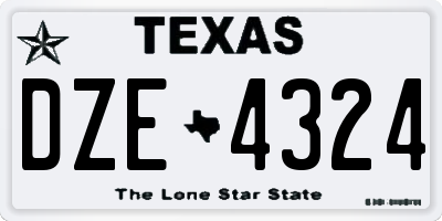 TX license plate DZE4324