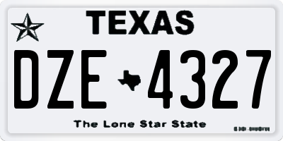 TX license plate DZE4327