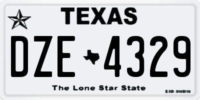 TX license plate DZE4329
