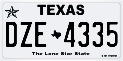 TX license plate DZE4335