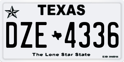 TX license plate DZE4336