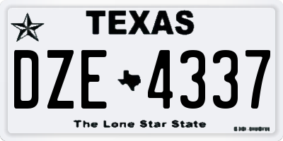 TX license plate DZE4337