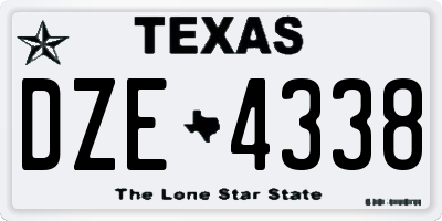 TX license plate DZE4338