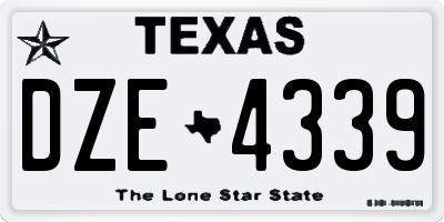TX license plate DZE4339