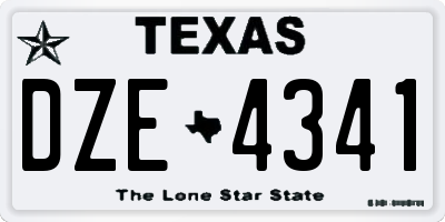 TX license plate DZE4341