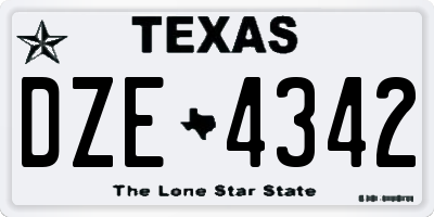 TX license plate DZE4342