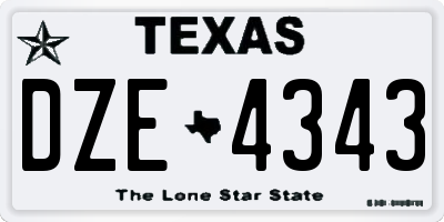TX license plate DZE4343