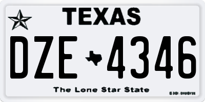 TX license plate DZE4346
